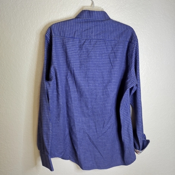 Robert Graham Houndstooth Button Down Shirt Flip Cuff Sz L - Picture 7 of 10